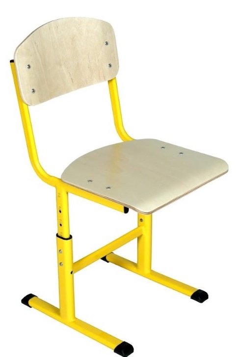 Учнівський Т-подібний стілець, АНШАР ГРУП (132350), регульована глибина та висота сидіння, каркас - стійка плоскоовальна труба, ростова група №3-5